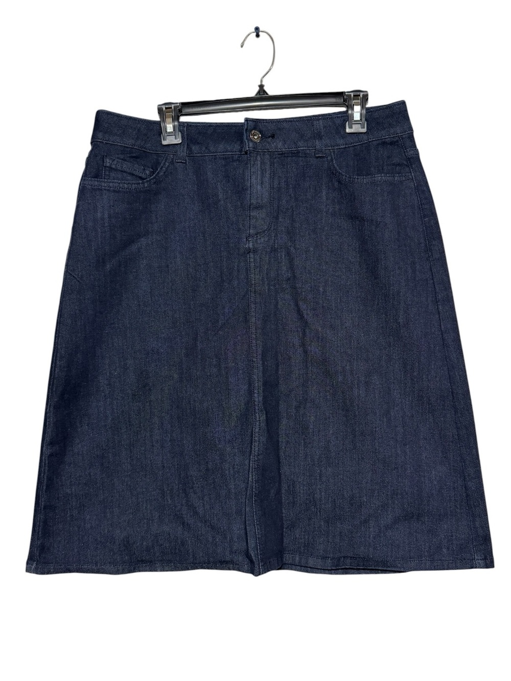 Liz Claiborne Denim Jean Skirt Size 10 Knee Length Long Modest A-line Fall